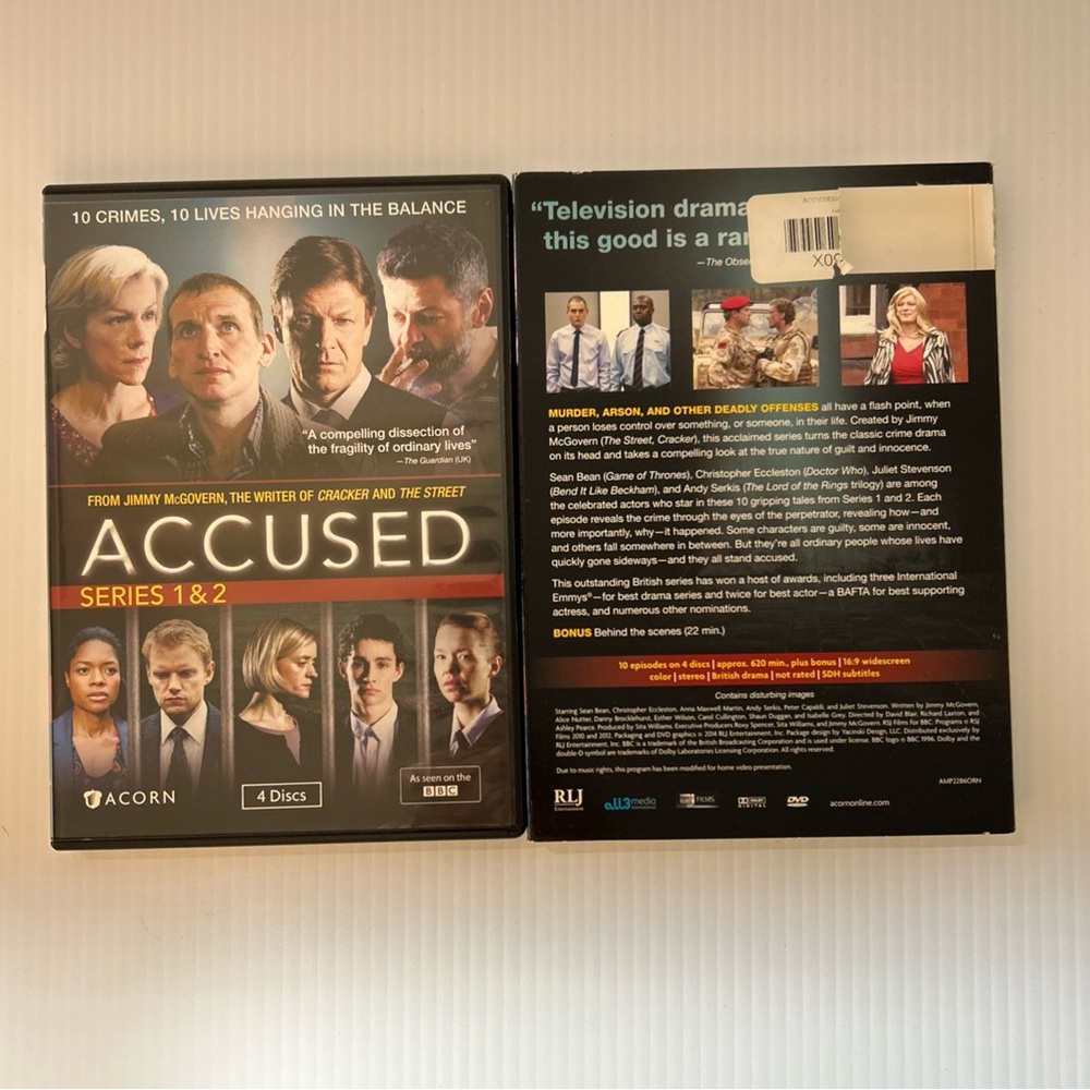 DVD Accused Series 1-2 British Acorn TV Legal Crime Drama REGION all3 media